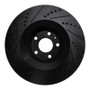 R1 05-11 Audi A6 Quattro Front Right Drilled & Slotted Black Brake Rotor