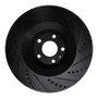 R1 05-11 Audi A6 Quattro Front Left Drilled & Slotted Black Brake Rotor