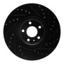R1 04-09 Audi S4 Front Left Drilled & Slotted Black Brake Rotor