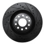 R1 01-03 Audi S8 Front Right Drilled & Slotted Black Brake Rotor