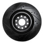 R1 01-03 Audi S8 Front Right Drilled & Slotted Black Brake Rotor
