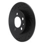 R1 01-06 Audi TT Quattro Rear Left Drilled & Slotted Black Brake Rotor
