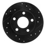 R1 99-05 Audi A6 Quattro Rear Right Drilled & Slotted Black Brake Rotor