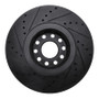 R1 00-03 Audi A8 Front Right Drilled & Slotted Black Brake Rotor