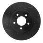 R1 05-12 Ford Escape Front Left Drilled & Slotted Black Brake Rotor