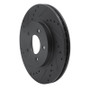 R1 05-12 Ford Escape Front Left Drilled & Slotted Black Brake Rotor