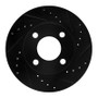 R1 90-91 Audi 90 Quattro Front Right Drilled & Slotted Black Brake Rotor