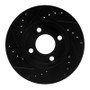 R1 90-91 Audi 90 Quattro Front Right Drilled & Slotted Black Brake Rotor