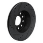 R1 90-97 Audi S4 Rear Right Drilled & Slotted Black Brake Rotor