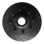 R1 03-05 Ford F-350 Super Duty 2WD Front Right Drilled & Slotted Black Brake Rotor