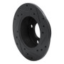 R1 82-98 Audi Cabriolet Rear Left Drilled & Slotted Black Brake Rotor
