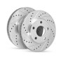 R1 12-18 Chevrolet Colorado Front Right Drilled & Slotted Silver Brake Rotor