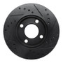 R1 84-87 Audi 4000 Quattro Front Left Drilled & Slotted Black Brake Rotor