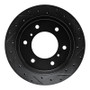 R1 00-06 Mitsubishi Montero Rear Right Drilled & Slotted Black Brake Rotor