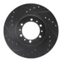 R1 90-04 Mitsubishi Montero Sport (USA/Canada) Front Left Drilled & Slotted Black Brake Rotor