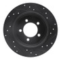 R1 02-10 Ford Explorer Rear Left Drilled & Slotted Black Brake Rotor