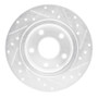 R1 14-21 Mazda 6 Rear Left Drilled & Slotted Silver Brake Rotor