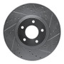 R1 07-13 Mazda 3 Front Right Drilled & Slotted Silver Brake Rotor