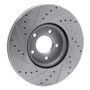 R1 07-13 Mazda 3 Front Right Drilled & Slotted Silver Brake Rotor