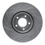 R1 07-13 Mazda 3 Front Right Drilled & Slotted Silver Brake Rotor