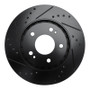 R1 09-15 Mitsubishi Lancer Front Right Drilled & Slotted Black Brake Rotor
