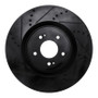 R1 08-15 Mitsubishi Lancer Front Left Drilled & Slotted Black Brake Rotor