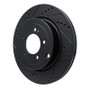 R1 08-15 Mitsubishi Lancer Rear Left Drilled & Slotted Black Brake Rotor