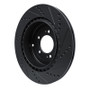 R1 08-15 Mitsubishi Lancer Rear Left Drilled & Slotted Black Brake Rotor