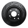 R1 06-12 Mitsubishi Eclipse Rear Right Drilled & Slotted Black Brake Rotor