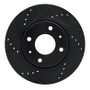 R1 04-04 Mitsubishi Lancer Front Left Drilled & Slotted Black Brake Rotor
