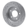 R1 04-13 Mazda 3 Rear Left Drilled & Slotted Silver Brake Rotor