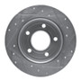 R1 04-13 Mazda 3 Rear Left Drilled & Slotted Silver Brake Rotor