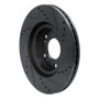 R1 04-12 Mitsubishi Galant Front Left Drilled & Slotted Black Brake Rotor