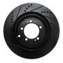 R1 03-06 Mitsubishi Lancer Rear Right Drilled & Slotted Black Brake Rotor