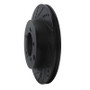 R1 03-06 Mitsubishi Lancer Rear Left Drilled & Slotted Black Brake Rotor