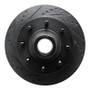 R1 99-02 Ford F-350 Super Duty 2WD Front Left Drilled & Slotted Black Brake Rotor