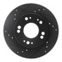 R1 90-05 Chrysler SEBRING Front Left Drilled & Slotted Black Brake Rotor