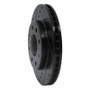 R1 88-07 Dodge Colt Front Left Drilled & Slotted Black Brake Rotor