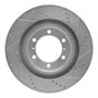 R1 10-24 Lexus GX460 Front Left Drilled & Slotted Silver Brake Rotor