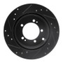 R1 91-93 Dodge STEALTH Rear Right Drilled & Slotted Black Brake Rotor