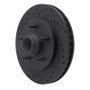 R1 97-00 Ford Expedition Front Left Drilled & Slotted Black Brake Rotor