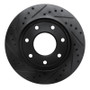 R1 97-04 Ford F-150 4WD Front Right Drilled & Slotted Black Brake Rotor