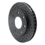 R1 97-04 Ford F-250 4WD (Excl Super Duty) Front Left Drilled & Slotted Black Brake Rotor