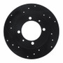 R1 88-93 Dodge 2000 GTX Rear Left Drilled & Slotted Black Brake Rotor