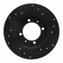 R1 88-93 Dodge 2000 GTX Rear Left Drilled & Slotted Black Brake Rotor