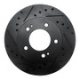 R1 83-89 Chrysler Conquest Front Left Drilled & Slotted Black Brake Rotor