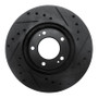 R1 83-89 Chrysler Conquest Front Left Drilled & Slotted Black Brake Rotor