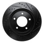 R1 97-04 Ford F-150 4WD Front Left Drilled & Slotted Black Brake Rotor