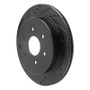 R1 10-24 Infiniti QX56 Rear Left Drilled & Slotted Black Brake Rotor