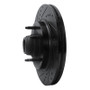 R1 97-99 Ford F-150 RWD Front Left Drilled & Slotted Black Brake Rotor